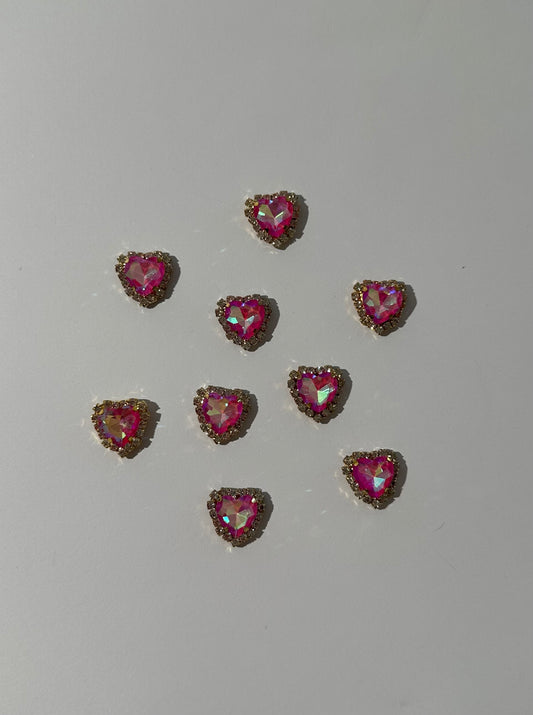 Heart shape pink crystal